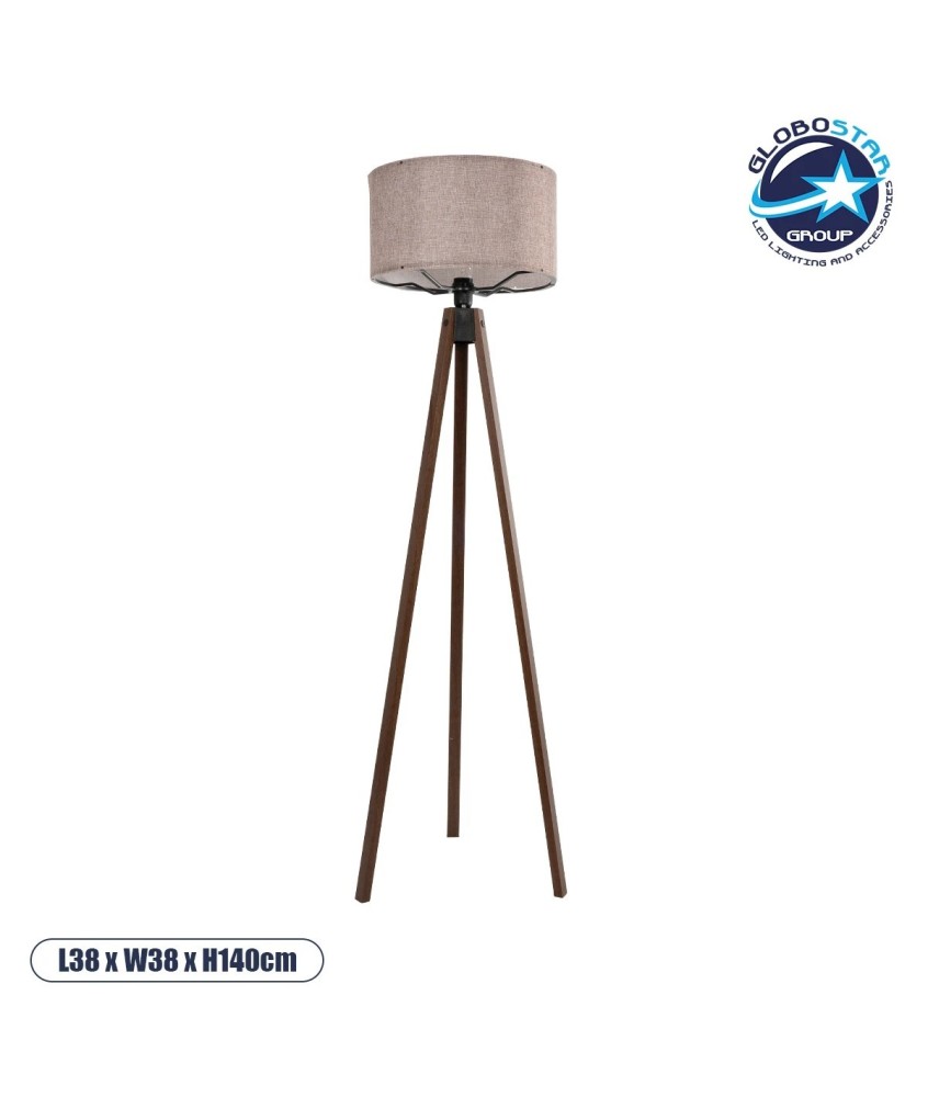 GLOBOSTAR® SAGA 204-0049 Μοντέρνο Επιδαπέδιο Φωτιστικό με Ντουί 1 x E27 AC 220-240V IP20 - Καφέ & Ροζ - Μ38 x Π38 x Υ140cm